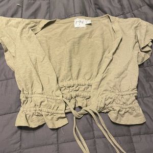 Princess Polly olive green crop top